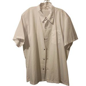 Snap white lab coat short sleeves sz XL